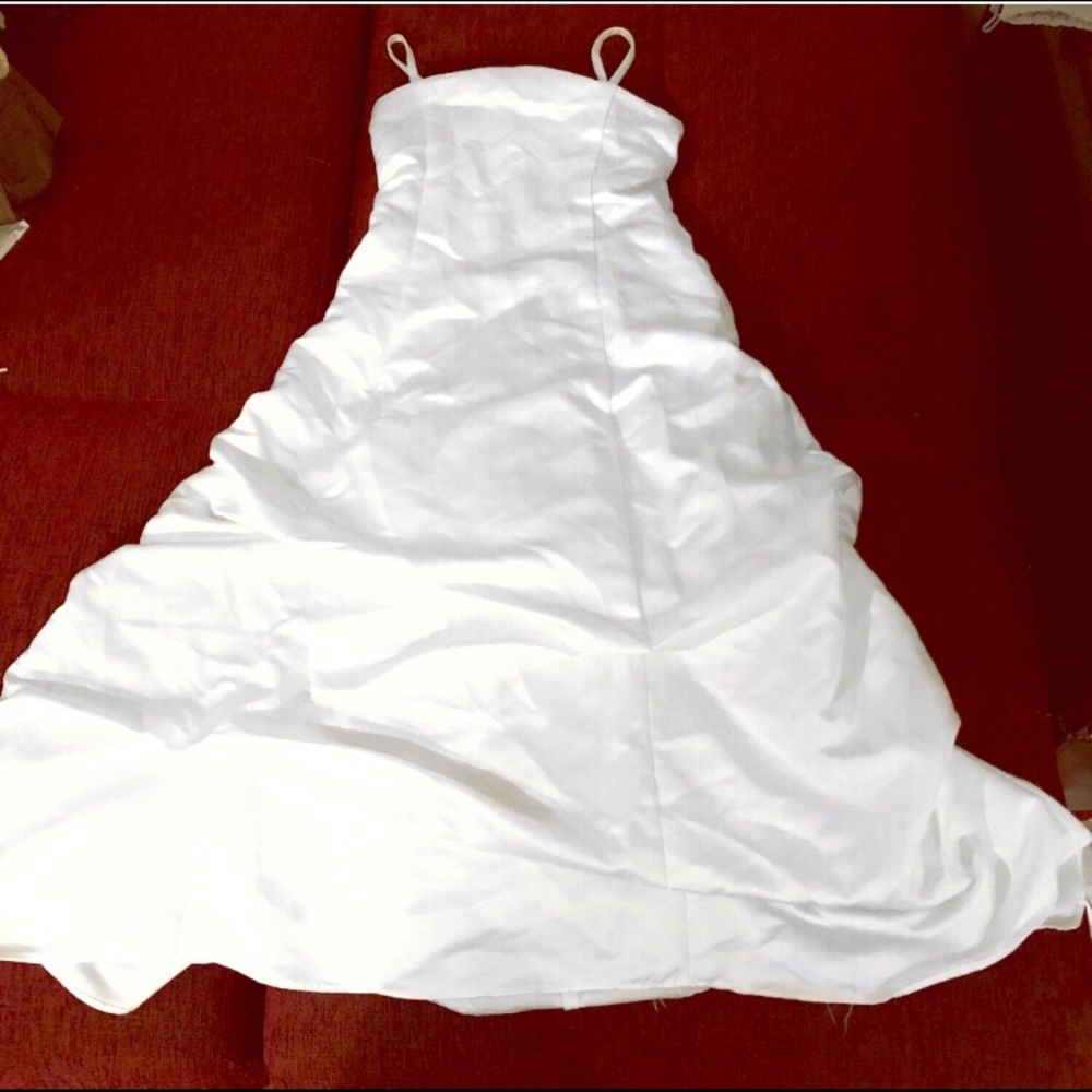 White Spaghetti Strap Communion Dress